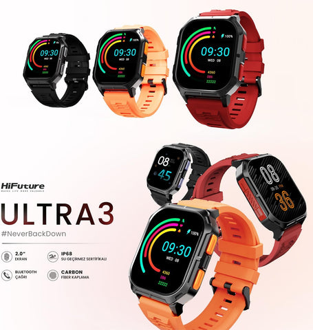 Hifuture ULTRA3 IPS Display 2.0" Bluetooth Calling Smartwatch - Orange