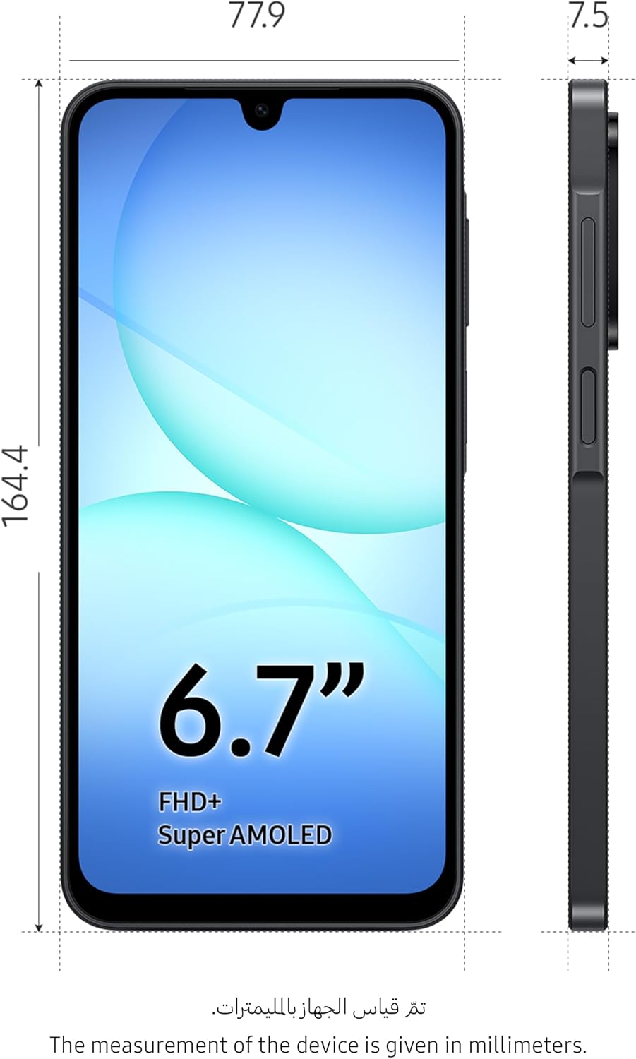 Samsung Galaxy A17 LTE, Android Smartphone, 128GB Storage, 4GB RAM, Black, 6x OS Upgrades, Large Display, 50MP OIS Camera (UAE Version)