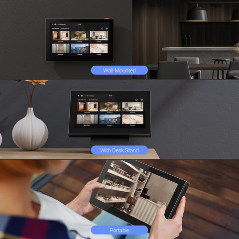 EZVIZ 7'' Wireless Security Monitor with Smart Touch Screen for Home System, 4600mAh Battery, 2.4GHz Wi-Fi, Two-Way Audio, Remote Control with APP, SD7