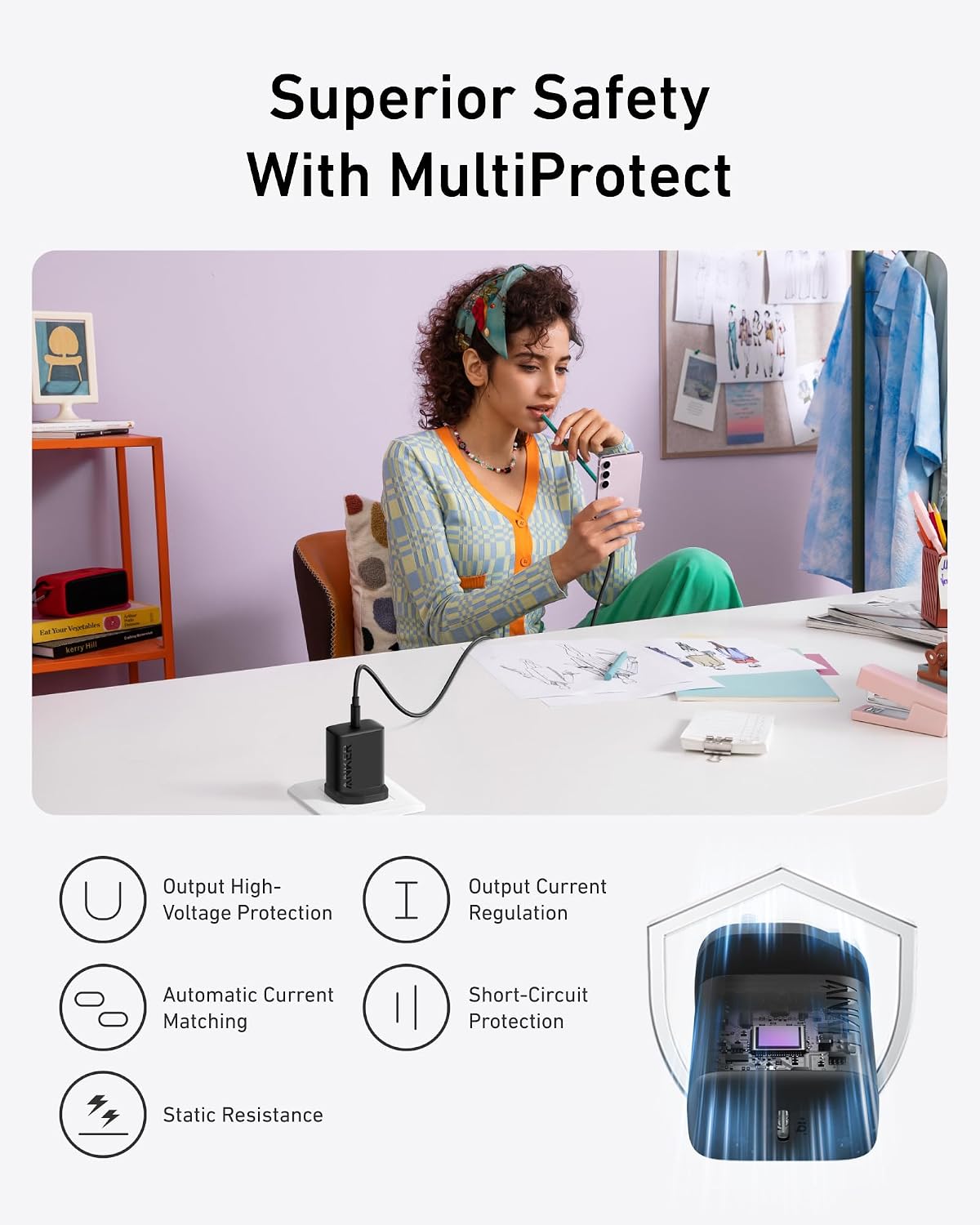 Anker USB C Plug, 25W USB C Charger with USB-C Cable, Supports PPS Fast Charging for Samsung S25/S24+/S24/S23, Ultra/S23+/S23/S22/S21/S20/Note20, iPhone 16/15 More, (5 ft Cable Included)