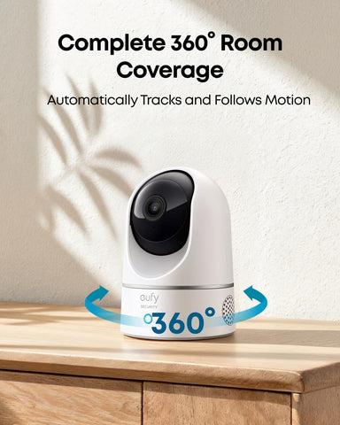 Eufy Security 2K Indoor Cam Pan & Tilt | Smart Home Camera with AI Human & Pet Detection | Motion Tracking | Night Vision | Works with Voice Assistants | MicroSD Storage – No HomeBase Required