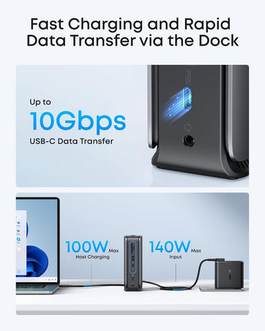 Anker Nano 13-in-1 Laptop Docking Station with Detachable 6-in-1 Hub, USB-C 3 Display Docking (2 HDMI+1 DP), 10 Gbps USB-C, 3 USB-A, Audio, SD/TF, Ethernet, 100W Max PD for Dell/Lenovo/HP Home Office
