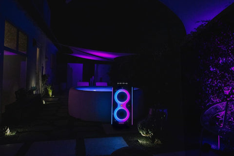 JBL Partybox Ultimate Massive party speaker with powerful sound, multi-dimensional lightshow, and splashproof design.