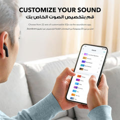 Soundcore K20i by Anker, Semi-in-Ear Earbuds, Bluetooth Wireless, 36H Playtime, Fast Charge, Clear Sound, Comfortable Fit, ENC 2-Mic Clear Calls, Custom EQ, IPX5, Bluetooth 5.3, App Control (Black)