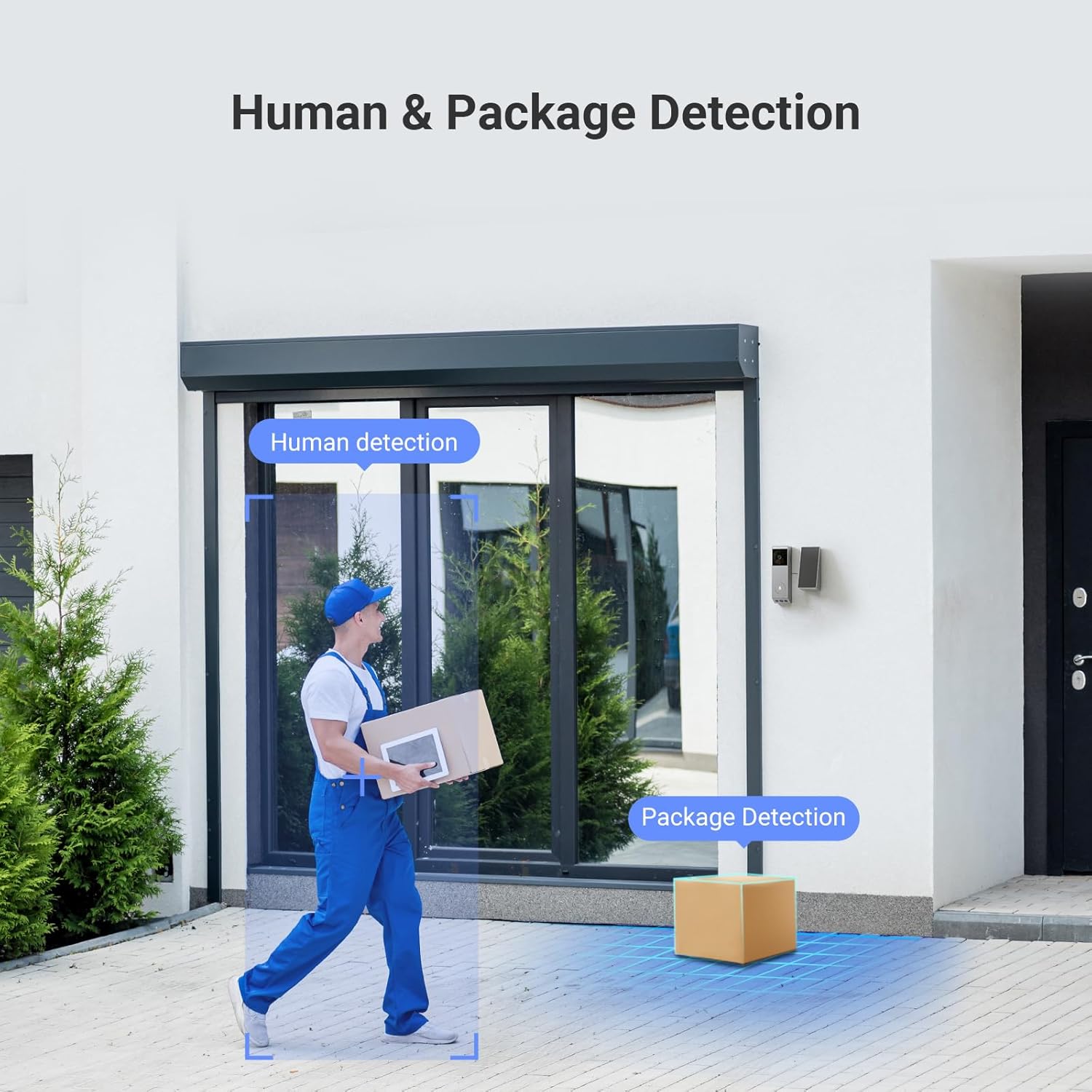 EZVIZ Video Doorbell with 2K & 1080p Double Camera, Wireless Doorbell with Solar Panel, Person Detection, Package Detection, Two-Way Audio and Colour Night Vision, 32GB eMMC Memory, EP3x Pro