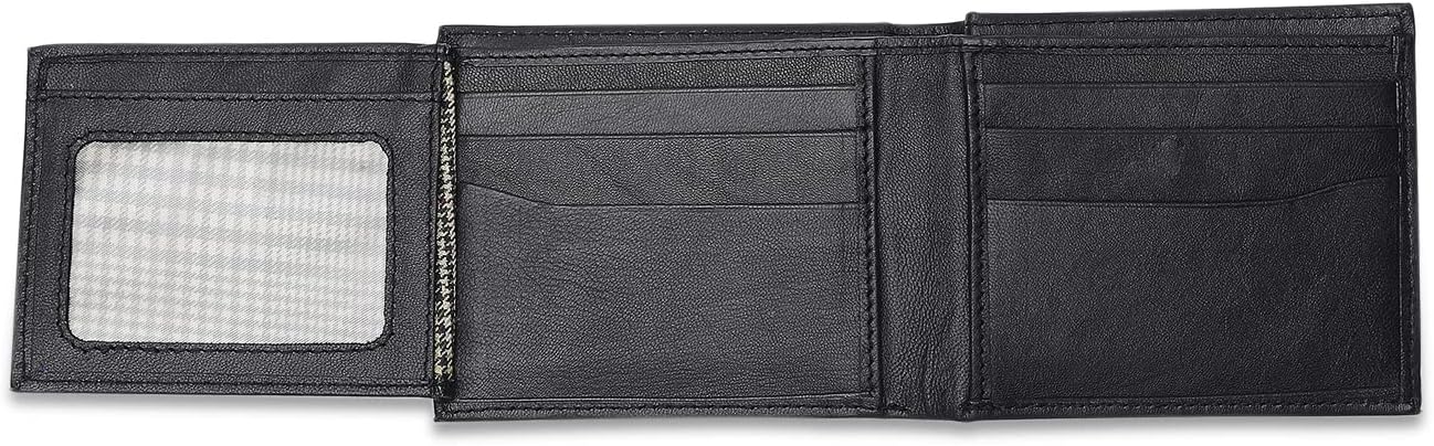 Bi-Fold Organised Wallet Flat Nappa Genuine and Smooth Leather Upper IM2021XDA0004-400-Navy Blue