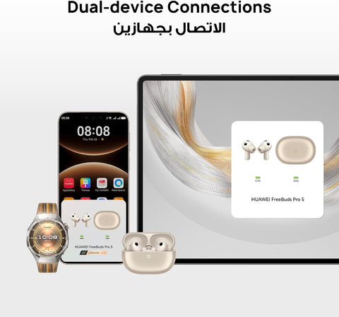 Huawei Freebuds Pro 5, Dual Driver Ultra-Immersive Sound, 38hrs Battery Life, AI Noise Cancellation (220% Improvement), Water & Dust Proof (IP 57), Stable &Clear Calls, Perfect Ear Fit. White-55038661