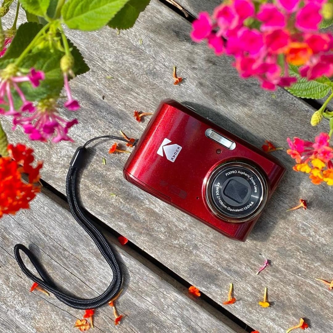 KODAK Compact Cameras - FZ45 RD - 4x CMOS - AA Batteries | 16MP Sensor, 2.7 LCD, Full HD 1080p Video, Uses 2×aa Batteries