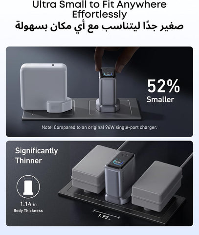 Anker Prime USB C Charger, 160W 3-Port Compact USB C GaN Charger, Smart Display and Touch Control, 140W Any-Single-Port Charging for MacBook, iPad, iPhone 17/16 Series, and More (Cable Not Included)