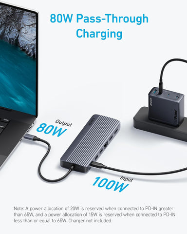 Anker USB C Hub, Triple Display USB-C Hub (14-in-1), 4K@60Hz HDMI with 100W Max Power Delivery, 5 Gbps USB-C and USB-A Data Ports, For Macbook, Lenovo, Dell XPS, HP Laptops, and More