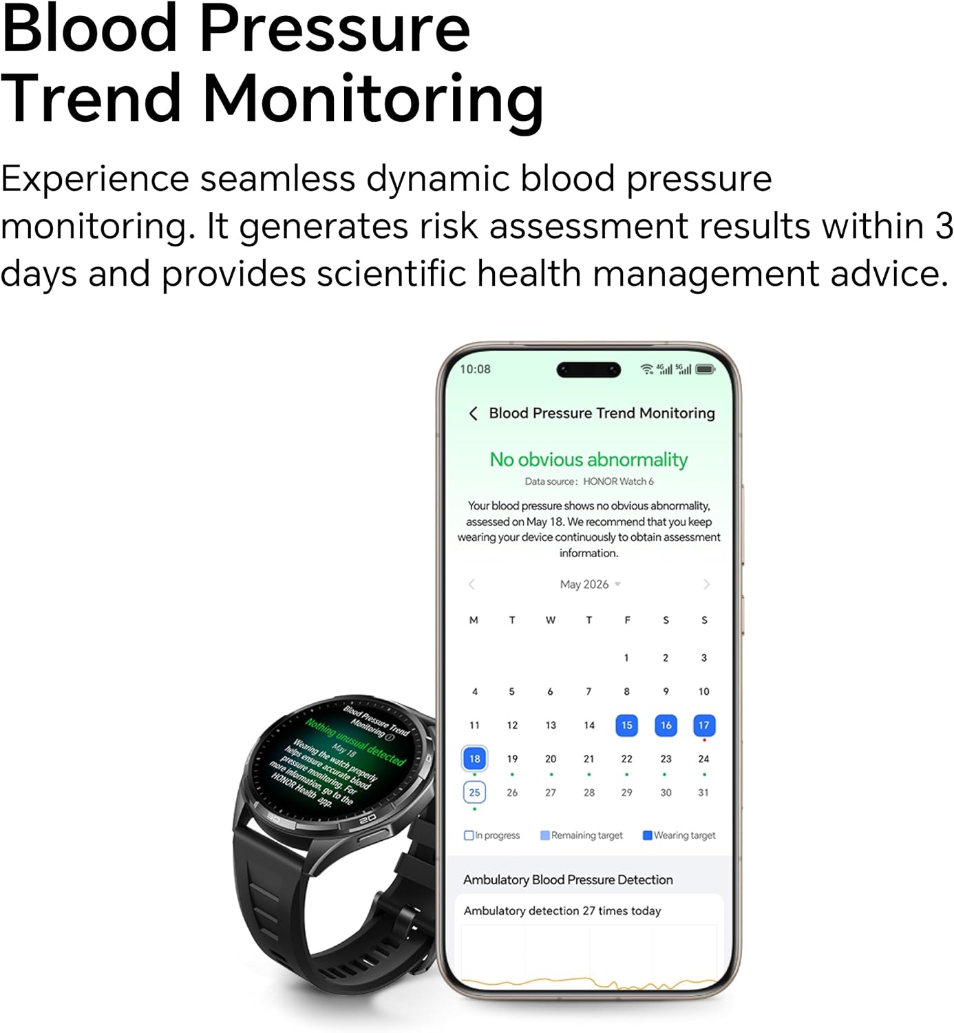 HONOR Watch 6 Smartwatch, 35-Day Battery, Dual-Band GPS, 123 Sports Modes, NFC Payment, 3000 Nits AMOLED Display, AI Health Scan, Twilight Brown Leather Strap