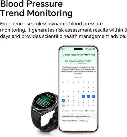 HONOR Watch 6 Smartwatch, 35-Day Battery, Dual-Band GPS, 123 Sports Modes, NFC Payment, 3000 Nits AMOLED Display, AI Health Scan, Twilight Brown Leather Strap