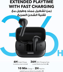 Soundcore K20i by Anker, Semi-in-Ear Earbuds, Bluetooth Wireless, 36H Playtime, Fast Charge, Clear Sound, Comfortable Fit, ENC 2-Mic Clear Calls, Custom EQ, IPX5, Bluetooth 5.3, App Control (Black)