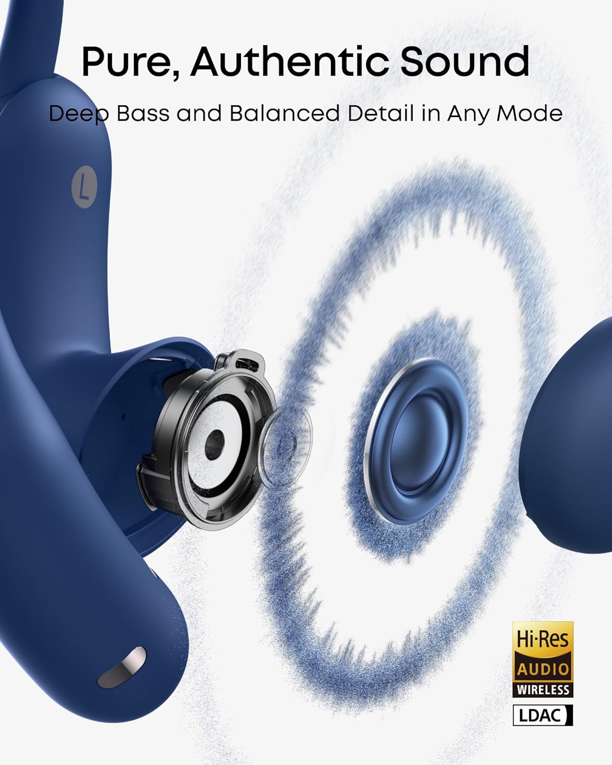 soundcore AeroFit 2 Pro by Anker, 2-in-1 Hybrid Earbuds with Awareness Mode and Focus Mode, Bluetooth 6.1, Hi-Res, LDAC, Spatial Audio, Al Clear Phone Calls, IP55, 34H Total Playtime (Blue)