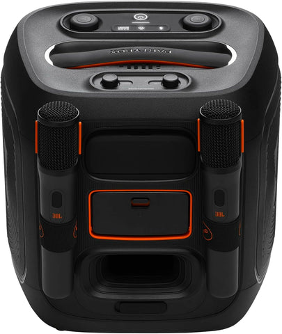 JBL PartyBox Encore 2 Portable Bluetooth Speaker with Wireless Mic and AI Boost, 15H Battery, Dynamic Lights, Auracast, Karaoke & Guitar Input, IPX4 Splashproof - JBLPBENCORE2UK