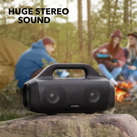 soundcore Anker Motion Boom Bluetooth Speaker with Titanium Audio Drivers, BassUp Technology, IPX7 Water Protection, 24h Battery, Ideal for Outdoors, Garden, Beach | 24H Playtime, App, Built-in Handle, Outdoor Speaker for Camping, Pool, Beach, Backyard