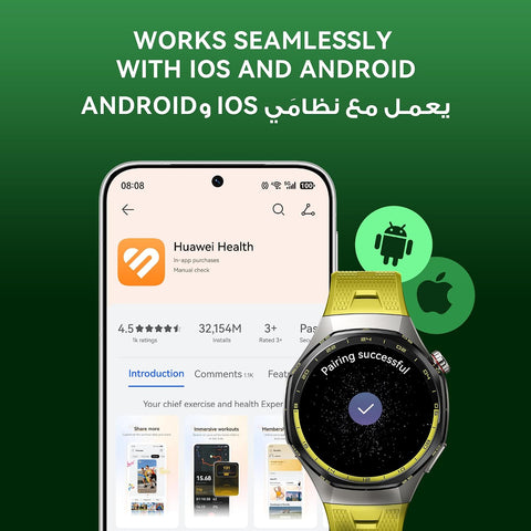 HUAWEI WATCH GT7 46mm Smart Watch, Upto 21 Days of Battery, iOS-Android Compatible, ECG, Heart Rate, 100+ Sports Modes, Physical Readiness Score, EasyCross Strap, Black+FOC, HuaweiCare+ (AZ Exclusive)