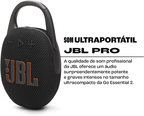 JBL Clip 5 Waterproof Bluetooth Speaker – Ultra-Portable, 12H Playtime, AURACAST (Multi-Speaker Connectivity), JBLCLIP5BLK, Black