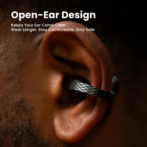 New Amazfit Up Headphones OWS Open Ear Wireless Earbuds with Bluetooth 5.3, Easy Touch Control, IPX 4 Water Resistant, AI Background Noise Reduction,Earphones Orginal Black