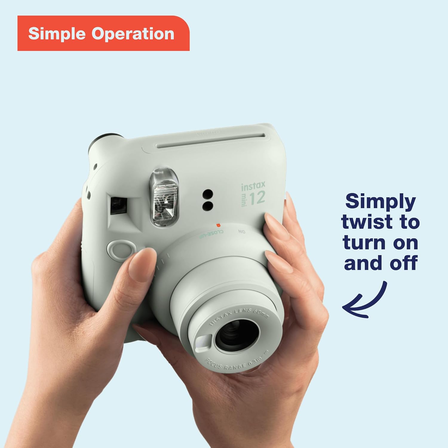 Fujifilm instax mini 12 instant camera - pastel blue
