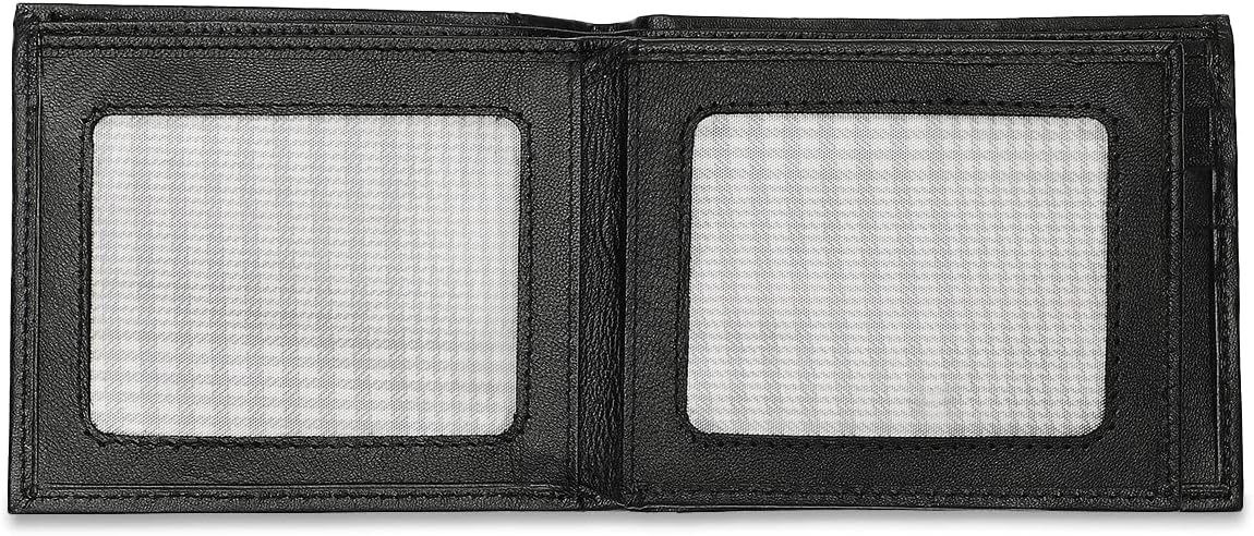 Bi-Fold Organised Wallet Flat Nappa Genuine and Smooth Leather Upper IM2021XDA0001-001-Black