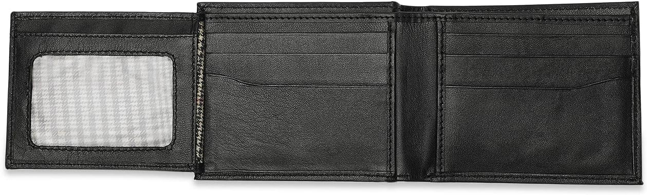 Bi-Fold Organised Wallet Flat Nappa Genuine and Smooth Leather Upper IM2021XDA0003-001-Black
