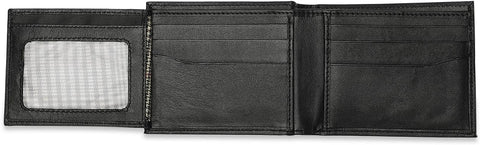 Bi-Fold Organised Wallet Flat Nappa Genuine and Smooth Leather Upper IM2021XDA0003-001-Black