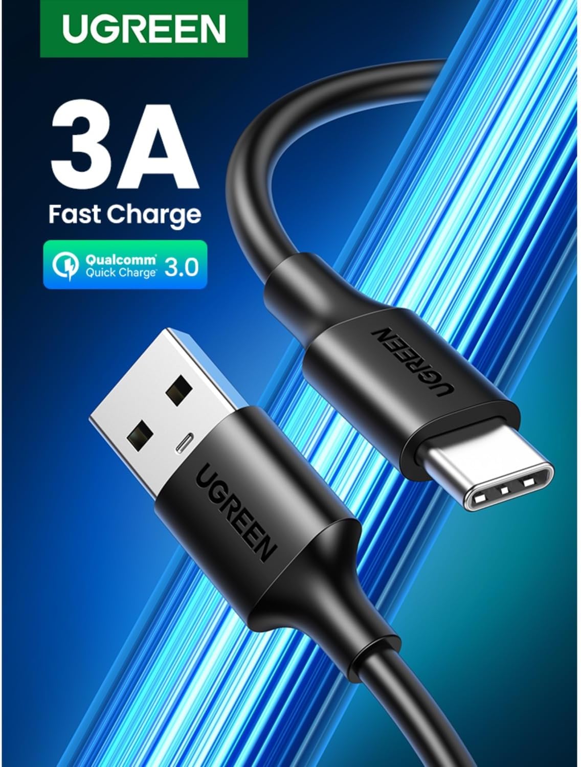 Ugreen cable USB to USB cable Type C 2 A 1m black US287
