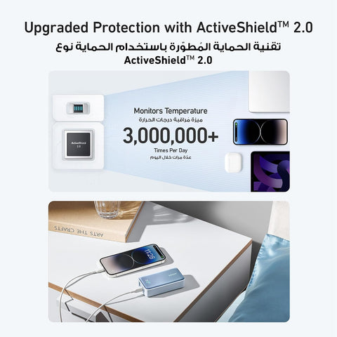 Anker Power Bank, 533 Power Bank (PowerCore 30W), Power IQ 3.0 Portable Charger with PD 30W Max Output, 10,000mAh Battery Pack for iPhone 16/15/14 Series, Dell, Microsoft Surface, iPad Pro, and More