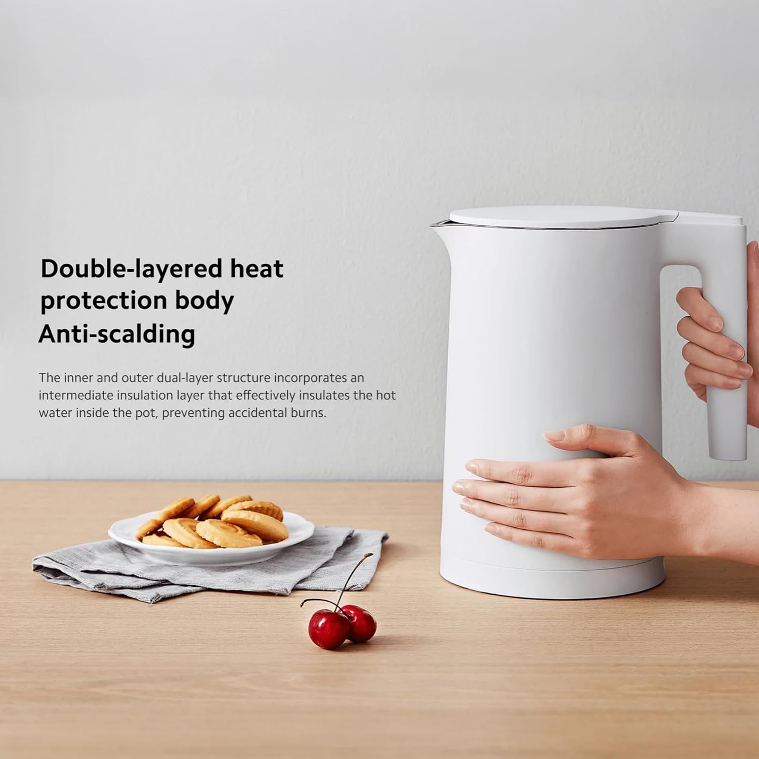 Xiaomi Electric Kettle 2 – 1.7L BPA-Free Stainless Steel Electric Kettle with 1800W Quick Boil, high capacity up to 8 cups, Auto Shut-Off, Boil-Dry Protection, Lightweight Design– White