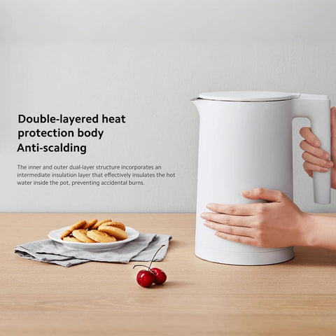 Xiaomi Electric Kettle 2 – 1.7L BPA-Free Stainless Steel Electric Kettle with 1800W Quick Boil, high capacity up to 8 cups, Auto Shut-Off, Boil-Dry Protection, Lightweight Design– White