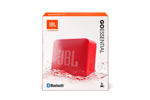 JBL Go Essential Portable Waterproof Speaker, Original JBL Pro Sound, Big Audio and Rich Bass, IPX7 Waterproof, Wireless Streaming, 5 Hours of Battery - Red, JBLGOESRED, Bluetooth