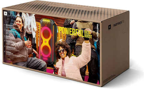 JBL Partybox Ultimate Massive party speaker with powerful sound, multi-dimensional lightshow, and splashproof design.