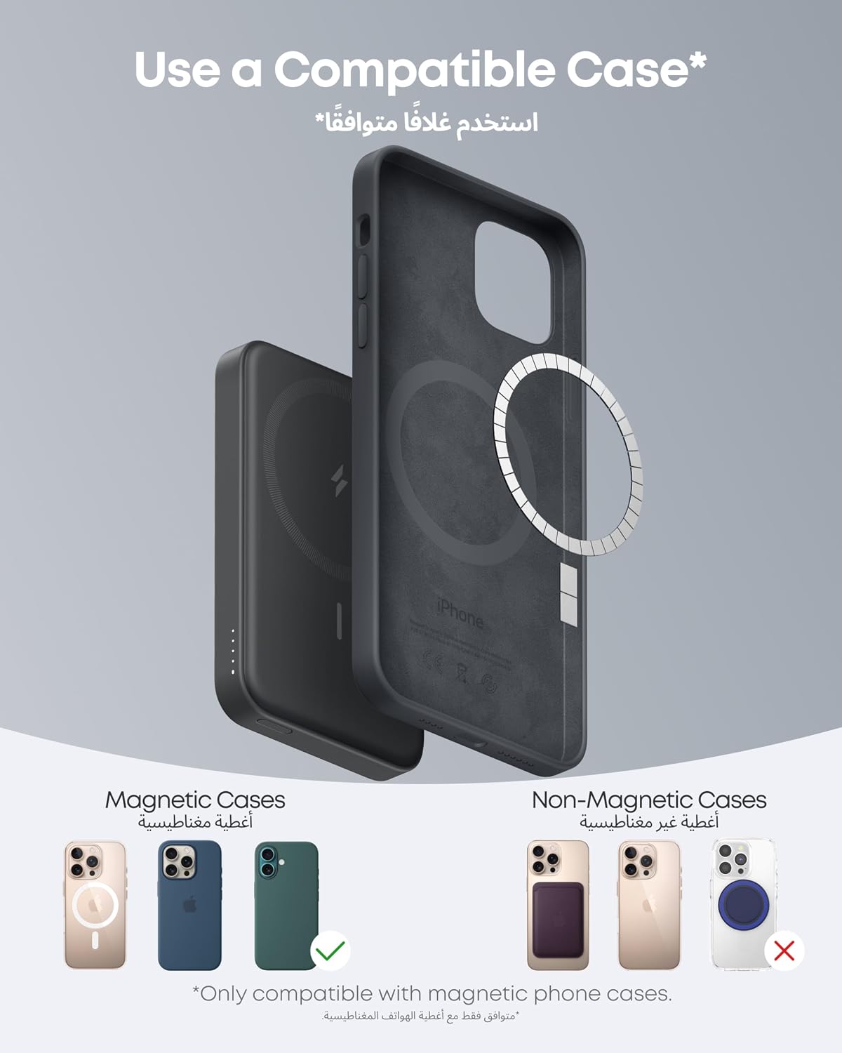 Anker Power Bank, 622 Magnetic Battery (MagGo), 5000mAh Foldable Magnetic Wireless Portable Charger and USB-C for iPhone 16/16 Plus/16 Pro/16 Pro Max, iPhone 15/14/13 Series, | Folding Design Compatible with iPhone 12/13/14/15/16/17, Color: Interstellar