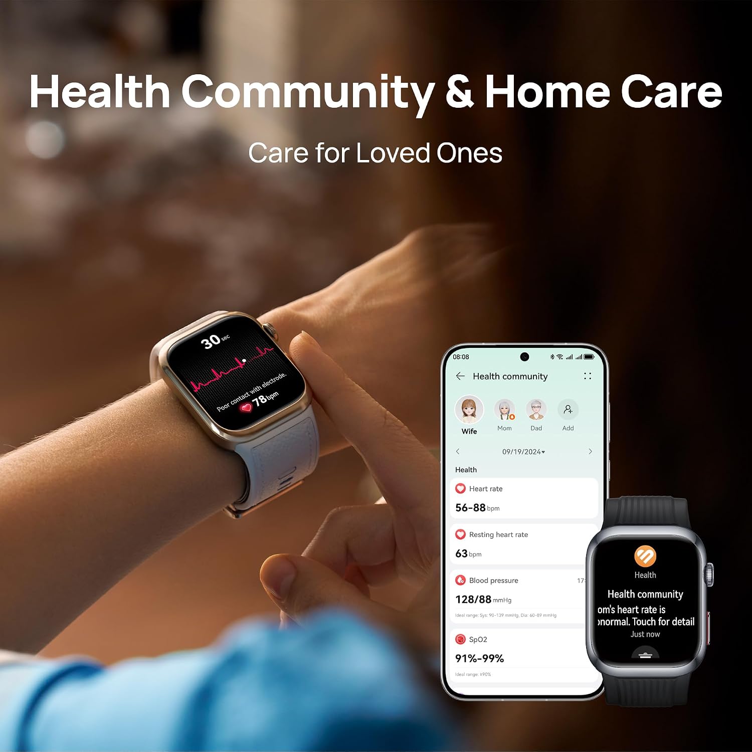HUAWEI WATCH D2 Smartwatch, 1.82" AMOLED Touch display, Blood Pressure Monitoring, Slim Design, Bluetooth Calling, Compatible with iOS Android, 6 months HUAWEI care+, Black
