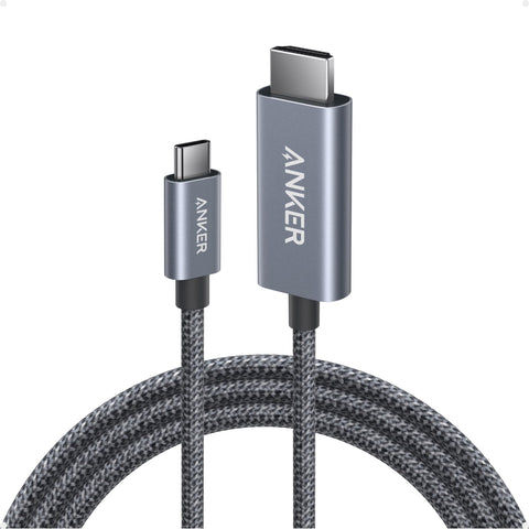Anker HDMI Cable, 4K@60Hz Ultra-Fast Nylon-Braided USB C to HDMI Cord with Advanced Shielding, Thunderbolt 5/4/3, For MacBook, iPad, iPhone,HD TV, and More (3 FT)