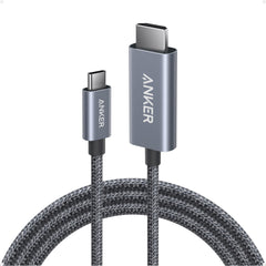 Anker HDMI Cable, 4K@60Hz Ultra-Fast Nylon-Braided USB C to HDMI Cord with Advanced Shielding, Thunderbolt 5/4/3, For MacBook, iPad, iPhone,HD TV, and More (3 FT)