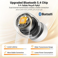 UGREEN HiTune T3 Pro Bluetooth 5.4 Earbuds, Active Noise Cancellation Earphones, 4 Mics ENC Clear Call Headsets, 30H Playtime USB C Fast Charging, IPX5 Waterproof, Customised APP 2 Devices Connection