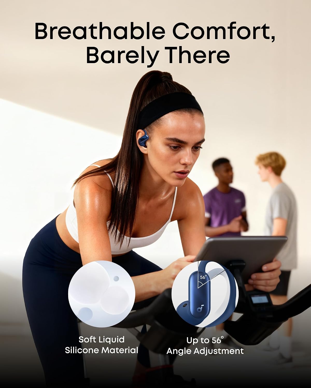 soundcore AeroFit 2 Pro by Anker, 2-in-1 Hybrid Earbuds with Awareness Mode and Focus Mode, Bluetooth 6.1, Hi-Res, LDAC, Spatial Audio, Al Clear Phone Calls, IP55, 34H Total Playtime (Blue)