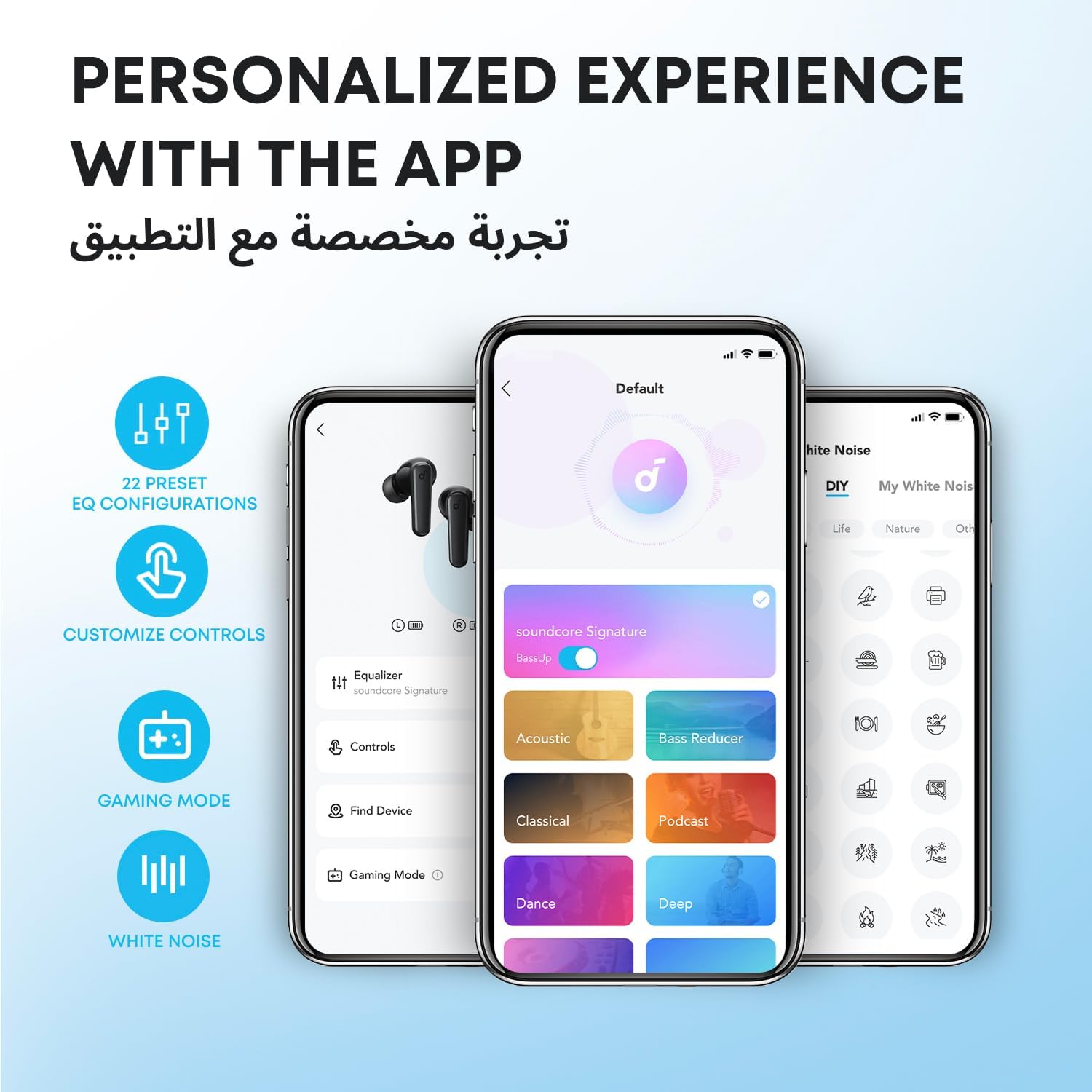 soundcore Anker P20i Bluetooth Earphones, 10mm Drivers with Big Bass True Wireless Earbuds, Bluetooth 5.3, 30H Playtime, IPX5, 2 Mics for AI Clear Calls, 22 Preset EQs, Customization via App (Blue)