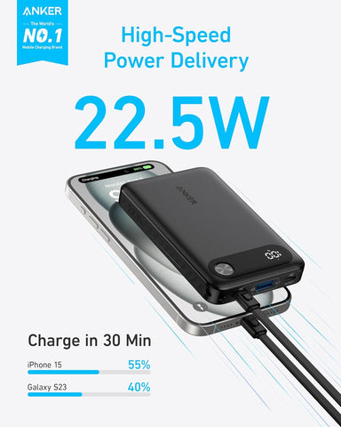 Anker Power Bank (10K, 22.5W) B2C - UN Black Iteration 1, A1257