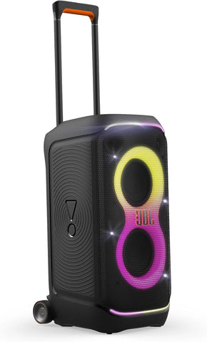 JBL Partybox Ultimate Massive party speaker with powerful sound, multi-dimensional lightshow, and splashproof design.