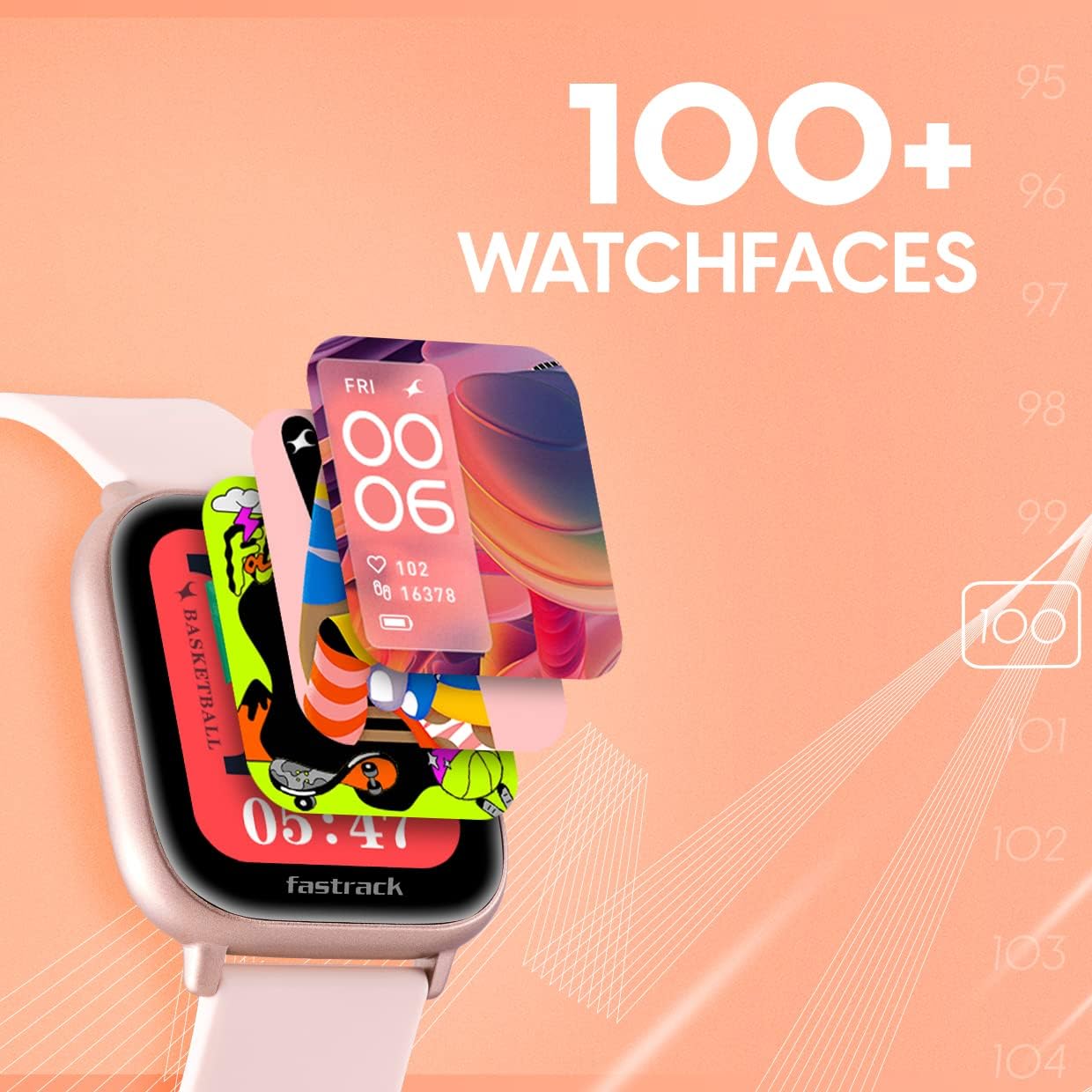 Fastrack Reflex Vybe Smart Watch|1.5” HD Display|50+ Sports Modes|100+ Watchfaces|in-Built Game|BP Monitor|SpO2|Sleep Tracker|Custom Watchface|7 Day Battery|Camera & Music Control|IP68| Dark Black