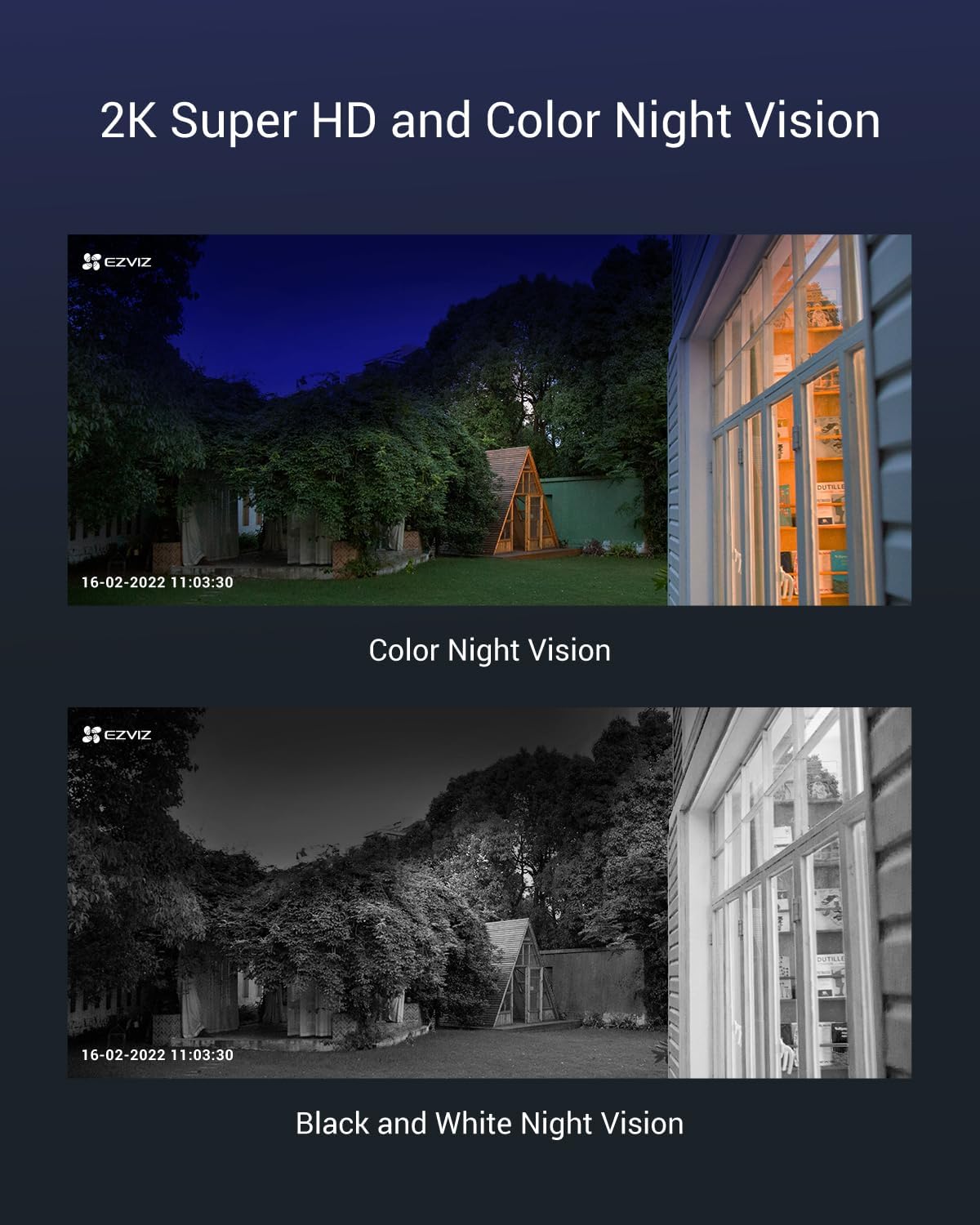 EZVIZ CB8 2K Battery Camera Wireless Outdoor, Solar Panel Compatible, Auto Tracking, Human Detection, 360° Pan Tilt, Color Night Vision, Two Way Audio, Alarm, Alexa Google Control, No Monthly Fee