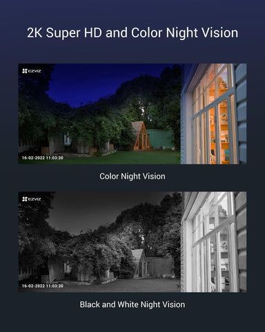 EZVIZ CB8 2K Battery Camera Wireless Outdoor, Solar Panel Compatible, Auto Tracking, Human Detection, 360° Pan Tilt, Color Night Vision, Two Way Audio, Alarm, Alexa Google Control, No Monthly Fee