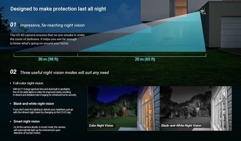 EZVIZ H5 4G Outdoor Smart Security Camera, 3MP, 2K Color Night Vision, Two-Way Talk,