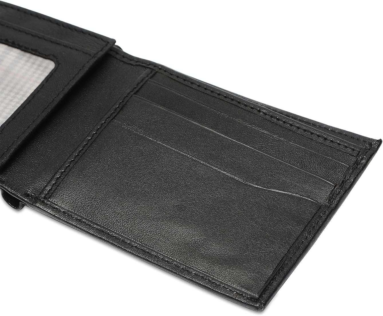 Bi-Fold Organised Wallet Flat Nappa Genuine and Smooth Leather Upper IM2021XDA0003-001-Black