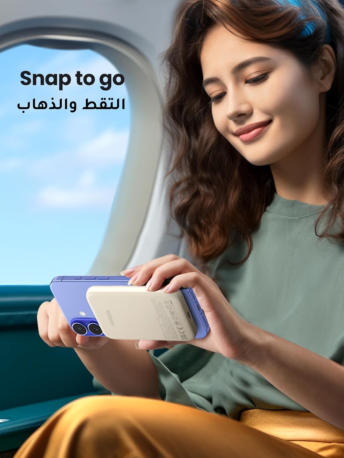 UGREEN Magsafe Power Bank 5000mAh Ultra-Mini Wireless Power Bank PD 15W | Ultra-Slim, skin-friendly, ergonomic design, flight-safe, PD 15W Wired Charging, Qi 7.5W Magnetic for iPhone 17/16/15/14/13