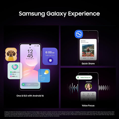 Samsung Galaxy M17e 5G Mobile (Blitz Blue, 6GB RAM, 128GB Storage) | Smoothest 120 Hz Refresh Rate| Monster 6000 mAh Battery | IP54 | 6 Gen OS Upgrades | AI | Gemini Live | Without Charger