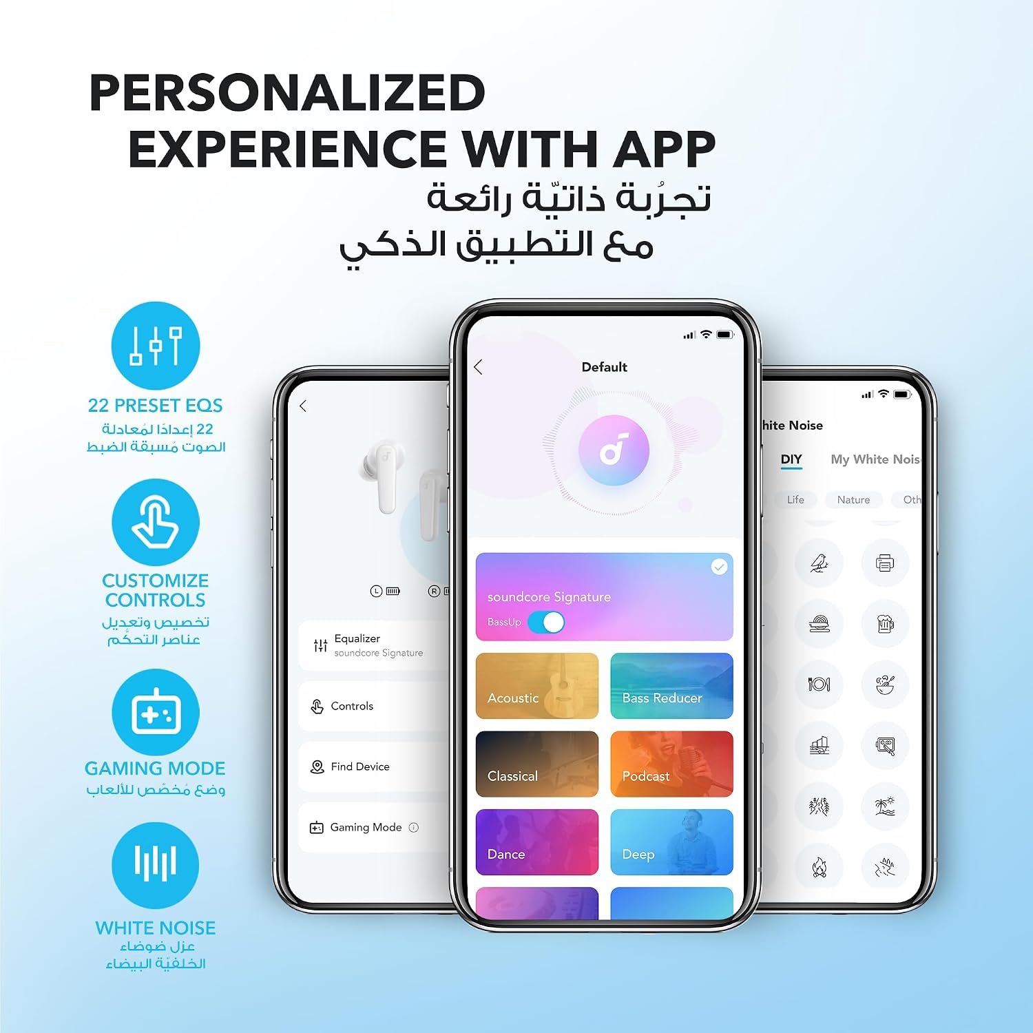 soundcore Anker P20i Bluetooth Earphones, 10mm Drivers with Big Bass True Wireless Earbuds, Bluetooth 5.3, 30H Playtime, IPX5, 2 Mics for AI Clear Calls, 22 Preset EQs, Customization via App (White)